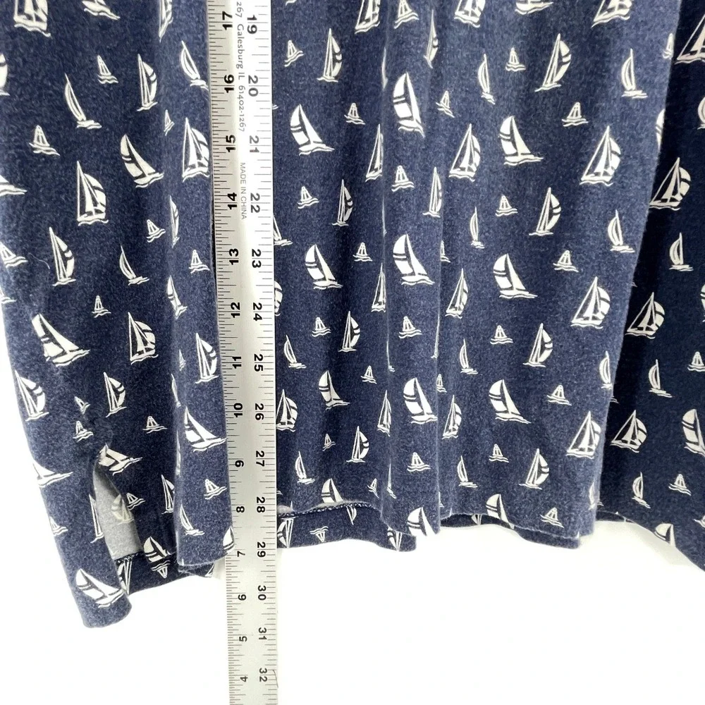 Polo Ralph Lauren Mens XXL‎ Heather Blue Sailboat Print Short Sleeve Polo Shirt